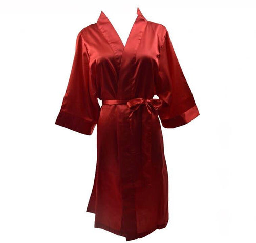 Red satin robe