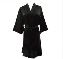 Load image into Gallery viewer, Black satin robe