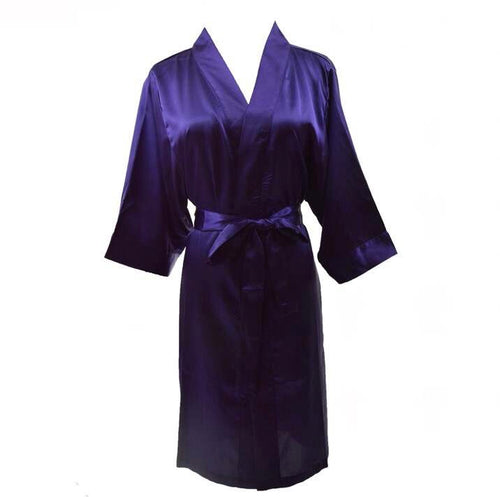 Purple satin robe