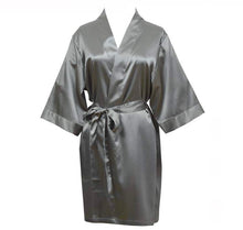Load image into Gallery viewer, Gray satin robe