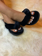 Load image into Gallery viewer, Black So fluffy bed slippers *order a size up*
